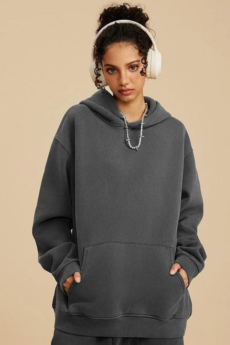 355G Washed Fleece Hoodie