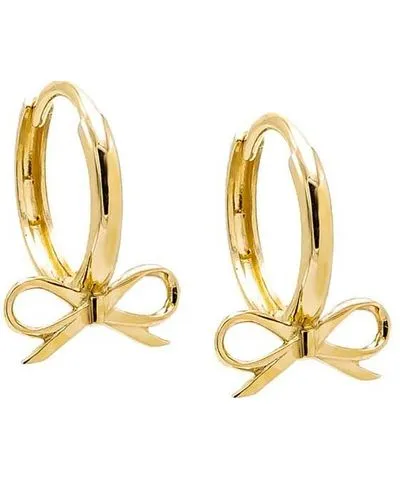 Adina Eden Solid Bow Tie Huggie Earring 14K