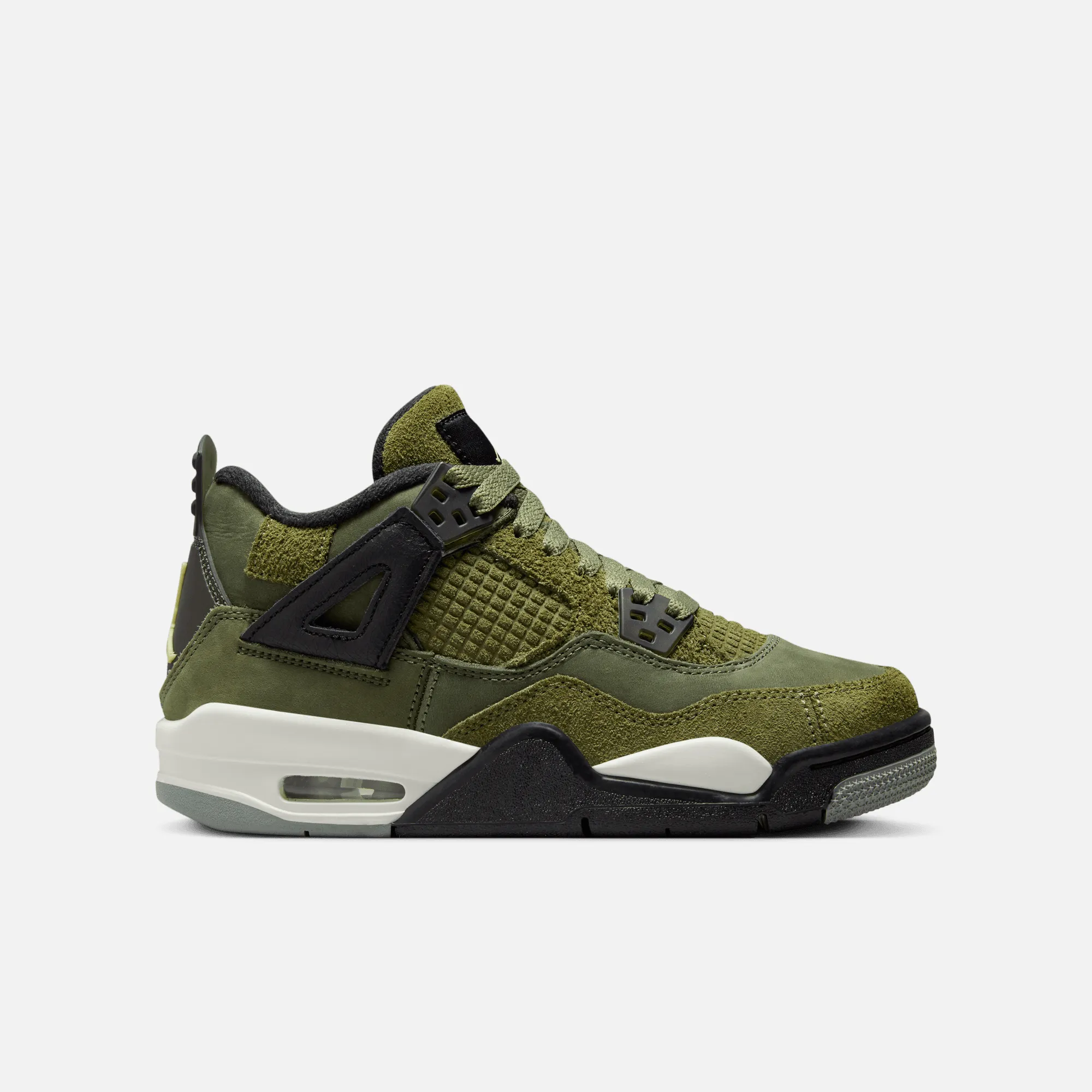 Air Jordan Big Kids' 4 Retro SE Craft Olive (GS)