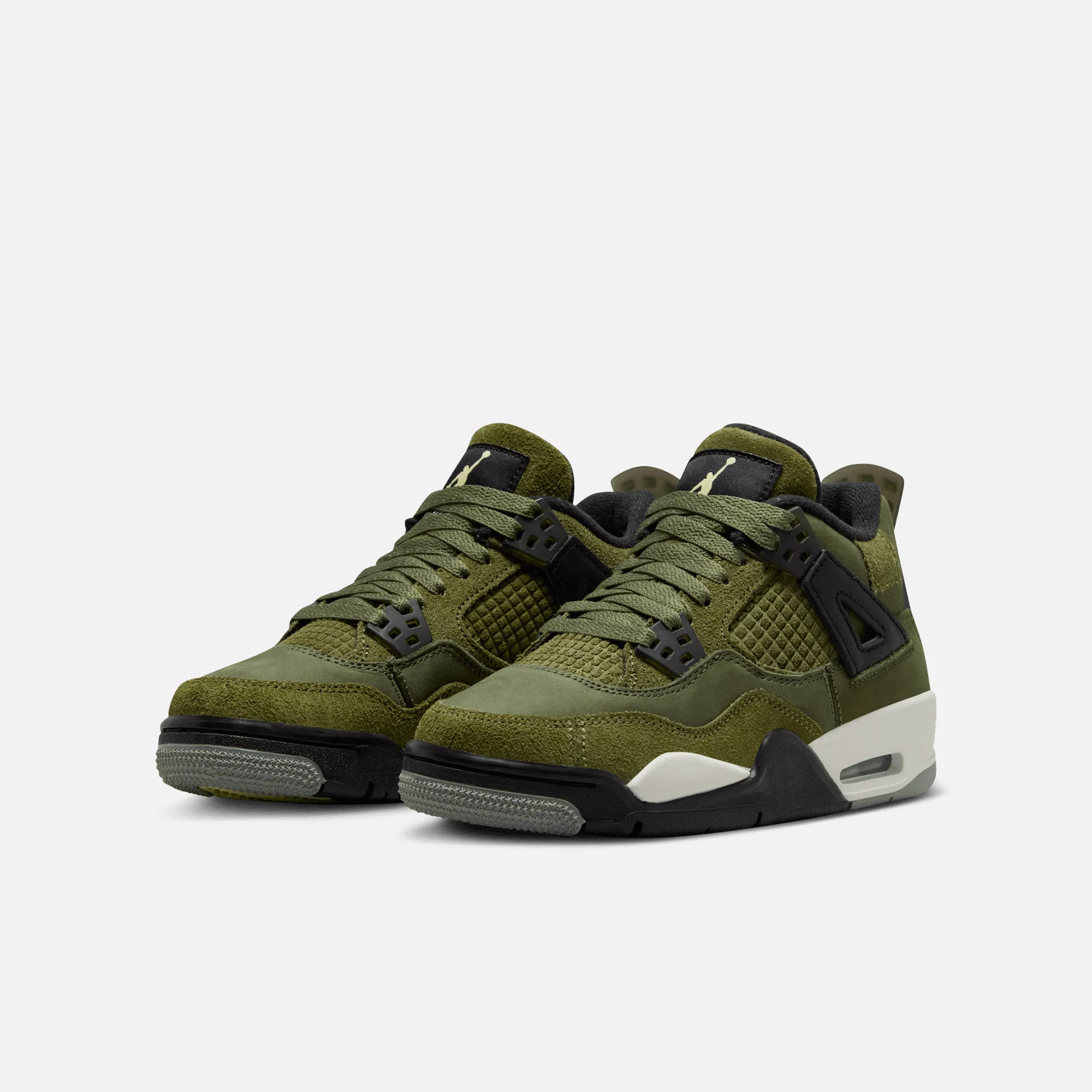 Air Jordan Big Kids' 4 Retro SE Craft Olive (GS)