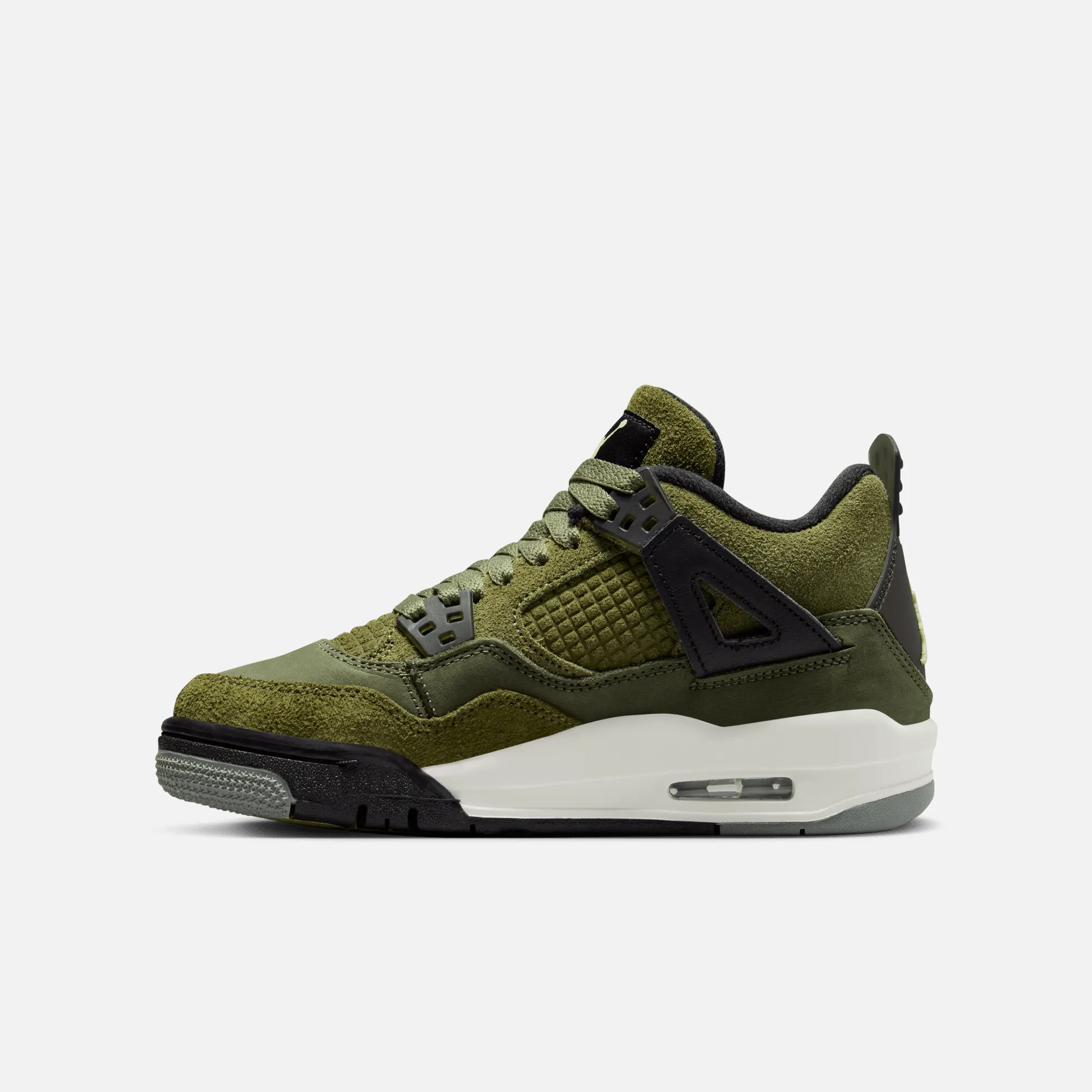 Air Jordan Big Kids' 4 Retro SE Craft Olive (GS)