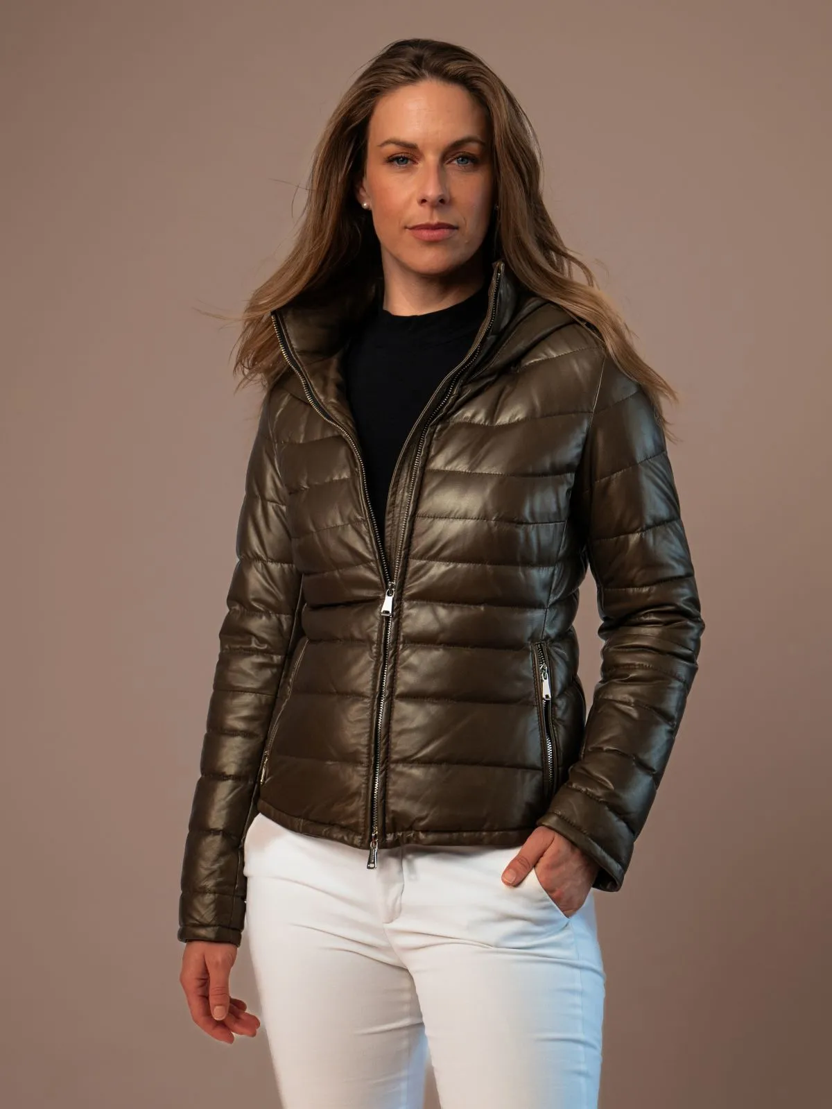 Alania Ladies Leather Down Jacket, 2.859,00 €