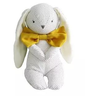 Alimrose Roberto Floppy Bunny - Navy Spot & Butterscotch Bow Tie