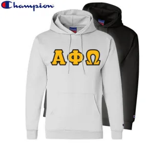 Alpha Phi Omega Champion Powerblend Hoodie, 2-Pack Bundle Deal - Champion S700 - TWILL