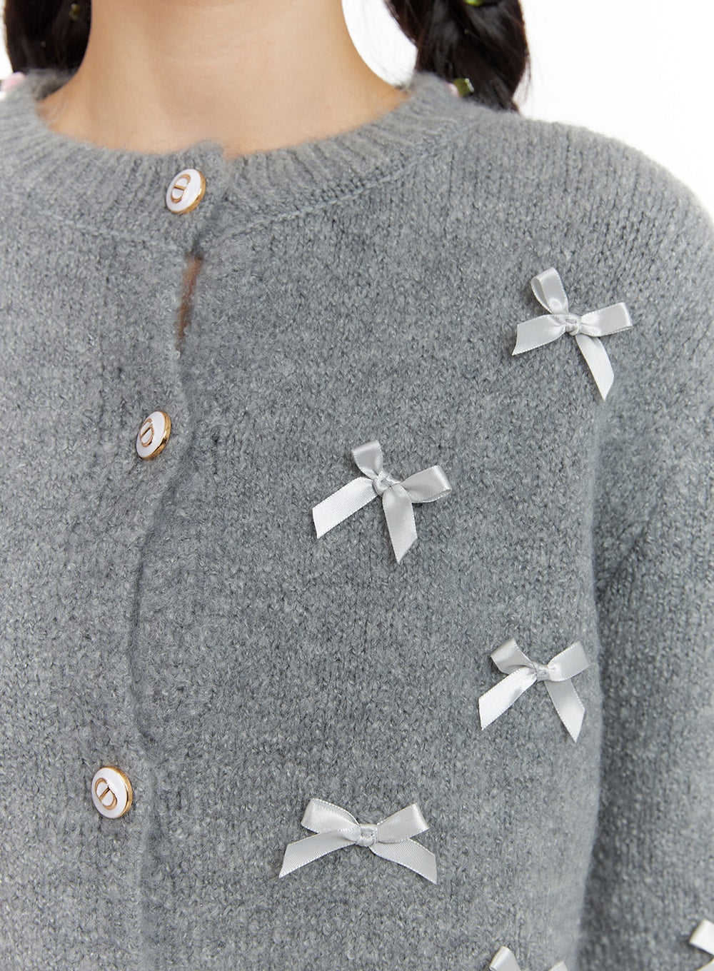 Balletcore Ribbon Button Up Sweater OJ418