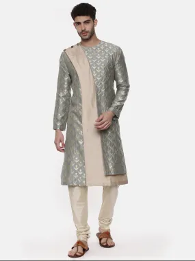 Banares Silk Brocade Green Kurta - MMK0461