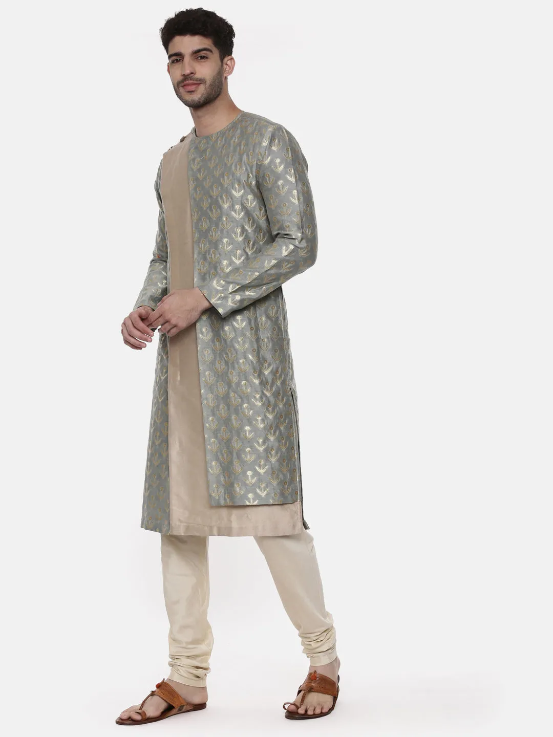 Banares Silk Brocade Green Kurta - MMK0461