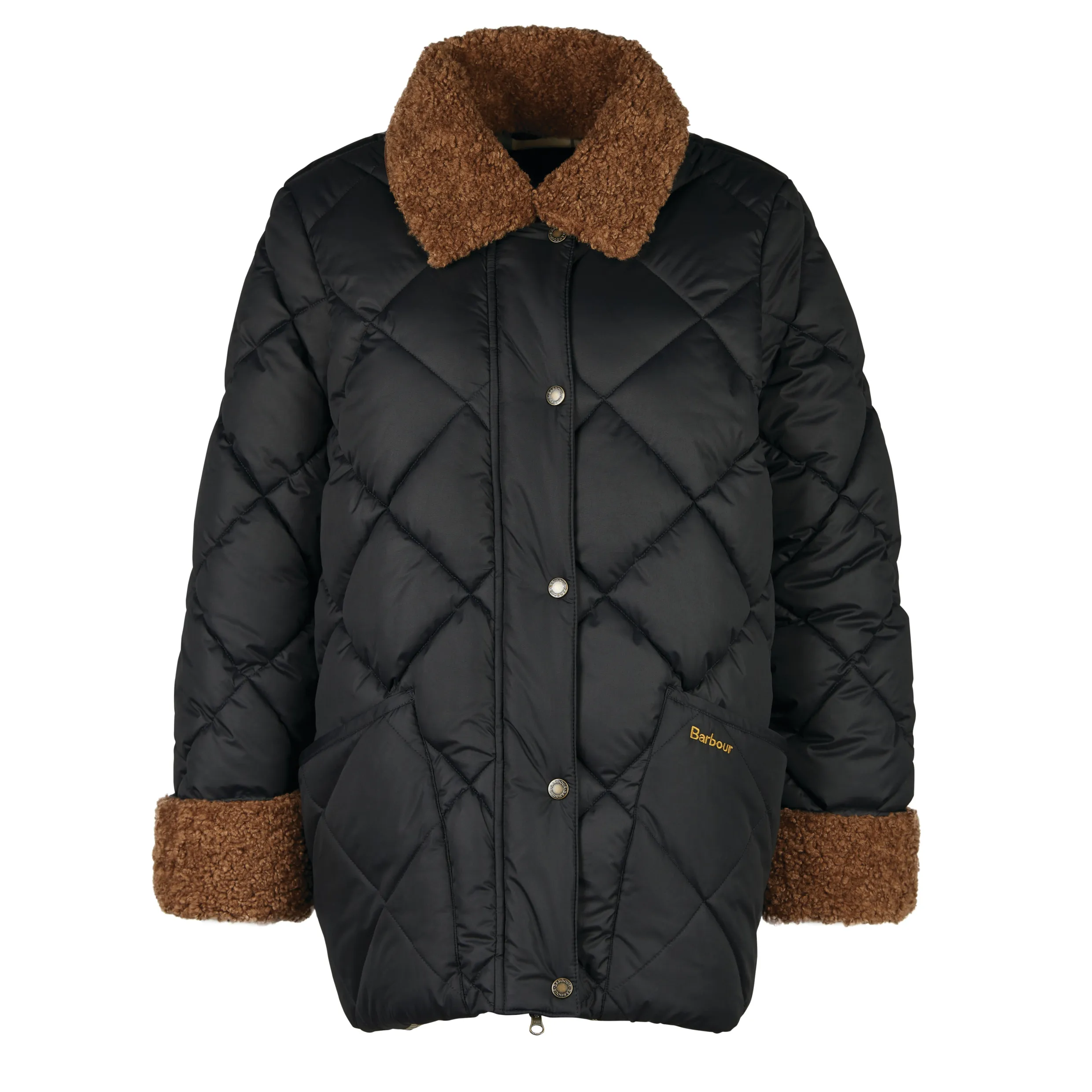 Barbour Liddesdale Quilted Coat with Teddy Collar LQUI566