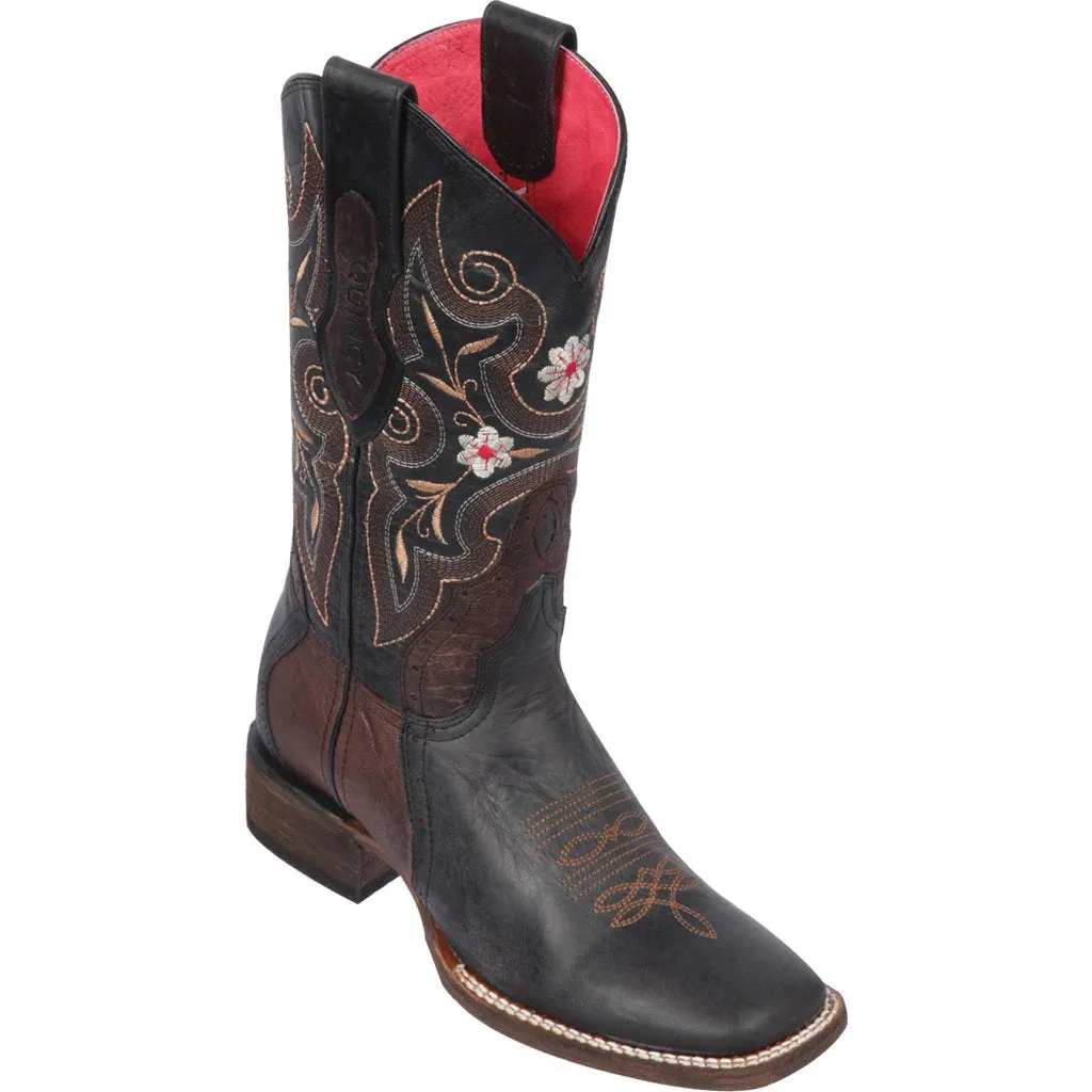 Black Cowgirl Boots Square Toe