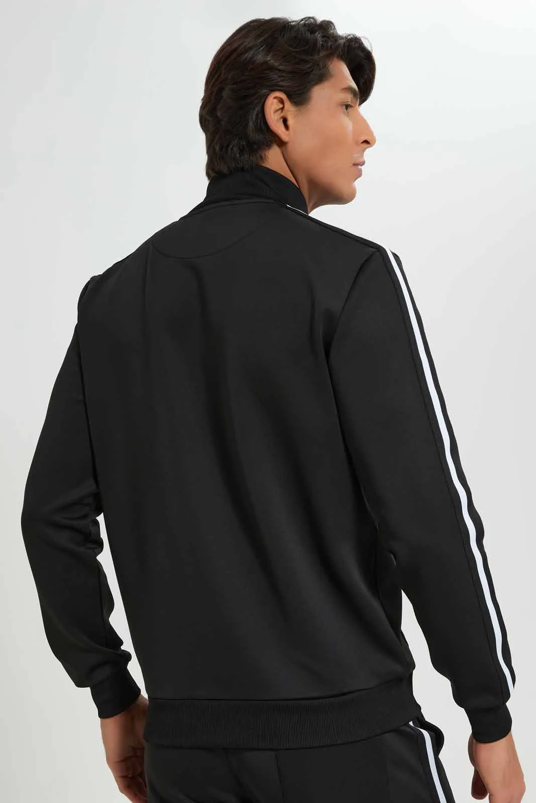 Black Embellished Jacket For Men