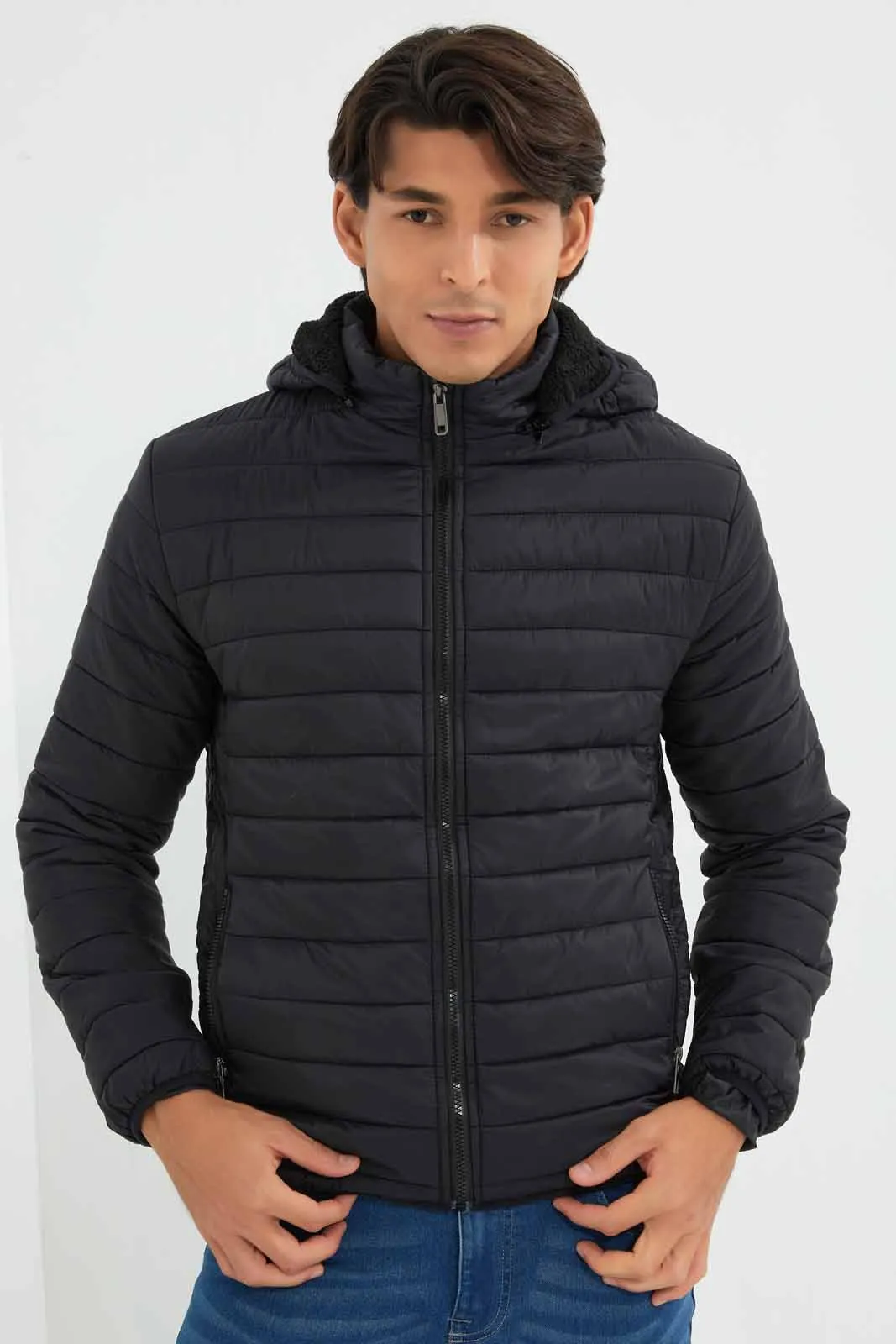 Black Padded Jacket For Men