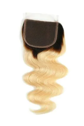 Blonde and Natural Body Wave Brazilian Lace Closure