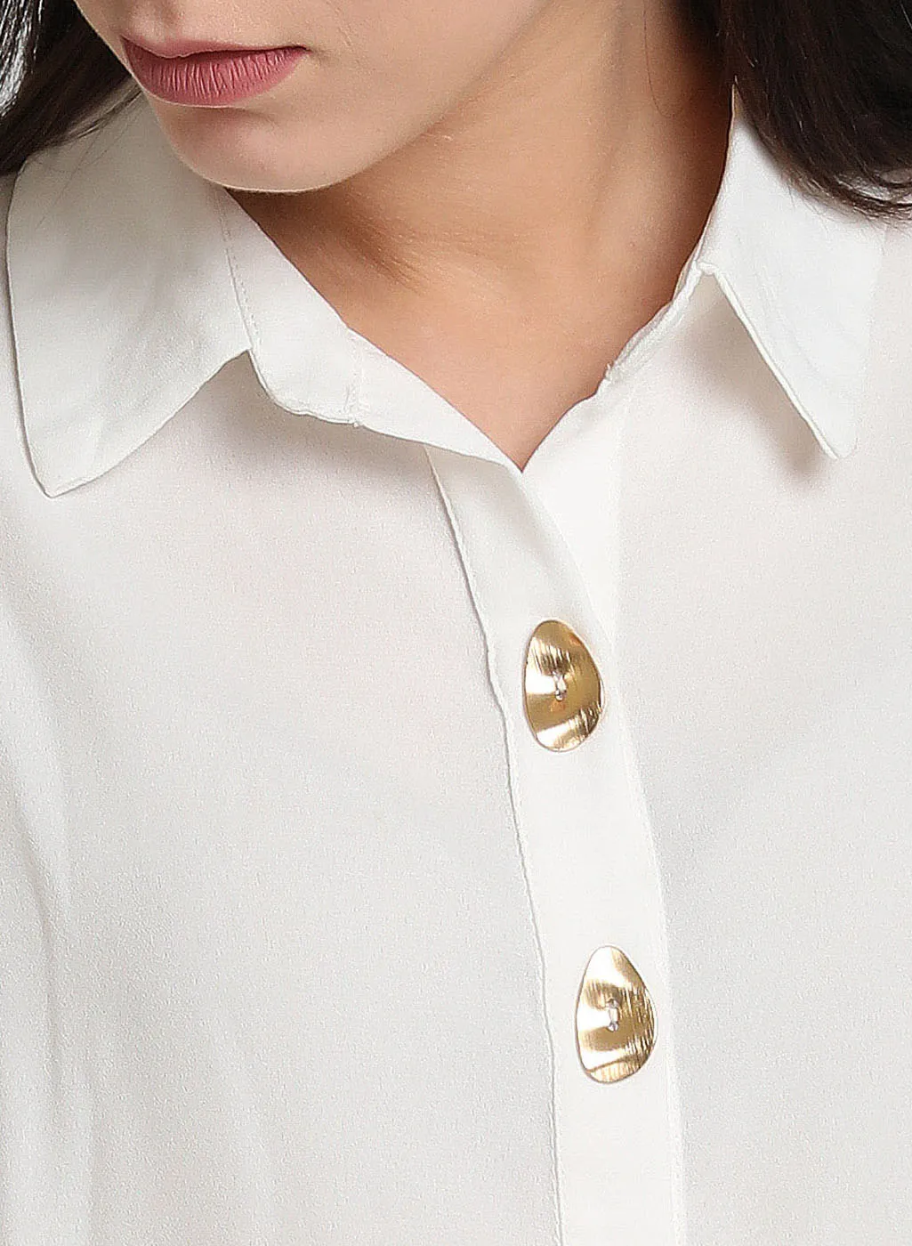 Button Detail Flared Sleeve Shirt