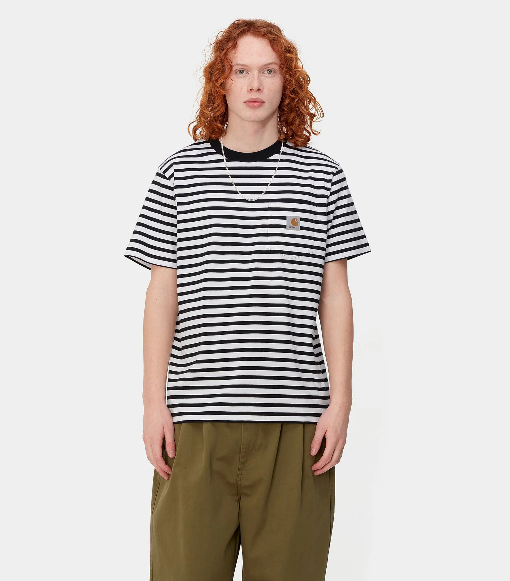 Carhartt  |Stripes Street Style Short Sleeves Logo T-Shirts