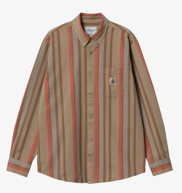 Carhartt  |Stripes Unisex Street Style Long Sleeves Cotton Logo Shirts