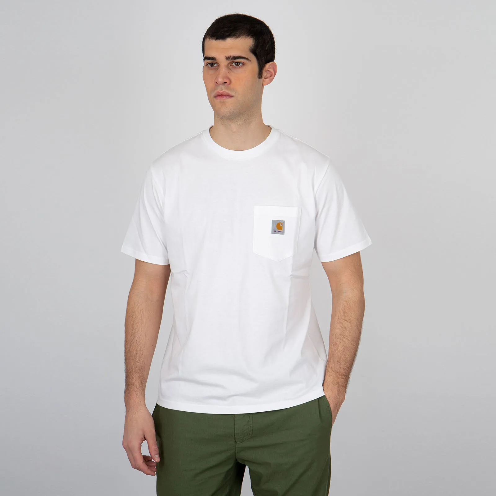 Carhartt WIP T-Shirt Short Sleeve Pocket Cotone Bianco