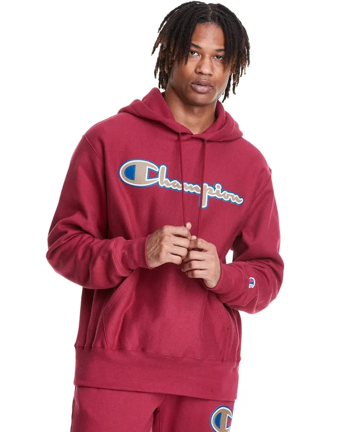 Champion FLC REVERSE WEAVE PULL OVER SCRIPT HOOD Men’s - BURGUNDY