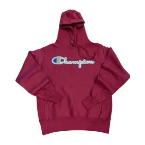 Champion FLC REVERSE WEAVE PULL OVER SCRIPT HOOD Men’s - BURGUNDY