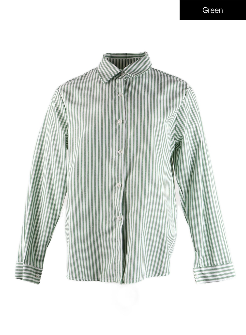 Collar Striped Button Long Sleeve IF408