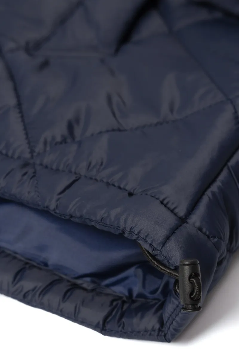 D555 Angus Diamond Quilted Hooded Puffer Jacket - Navy