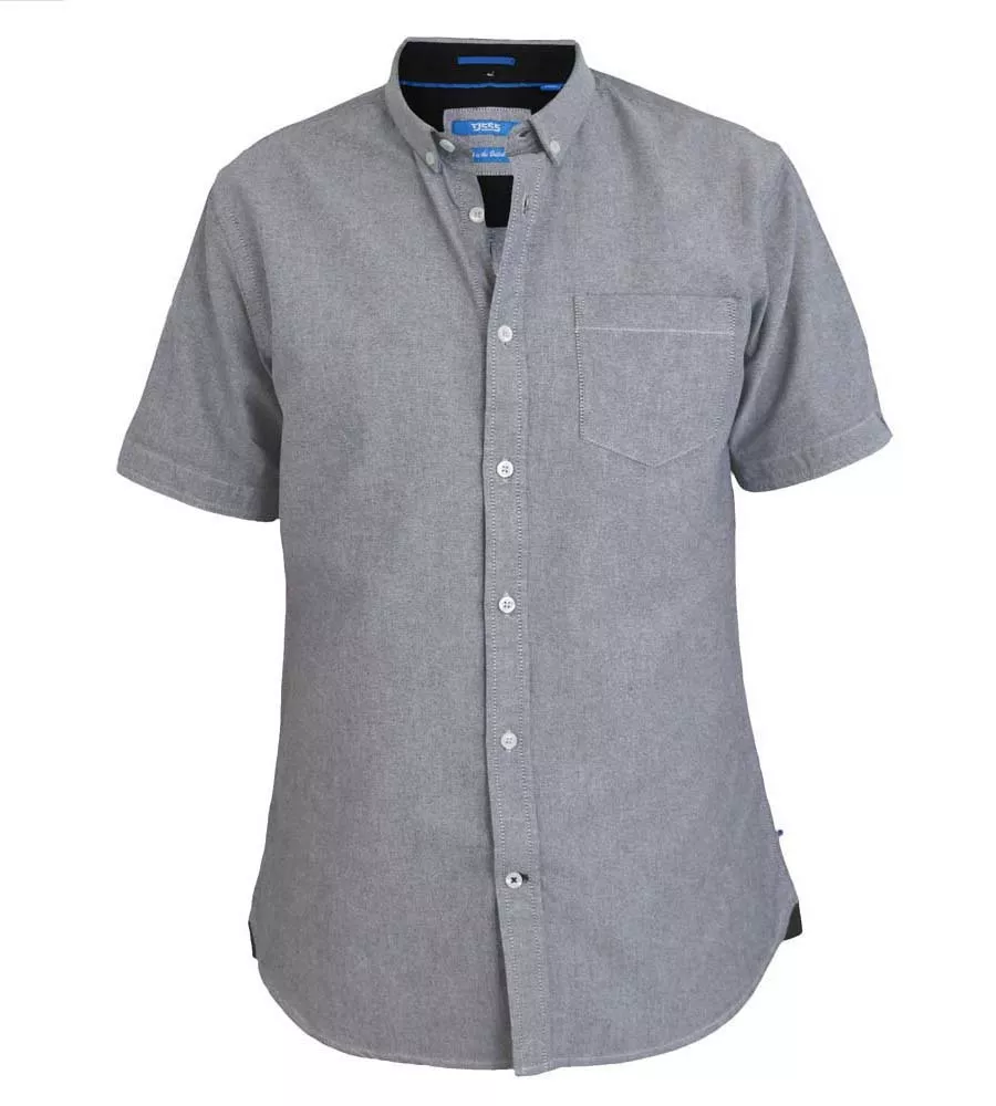 D555 Button Down Short Sleeve Oxford Shirt (NORMAN GREY)