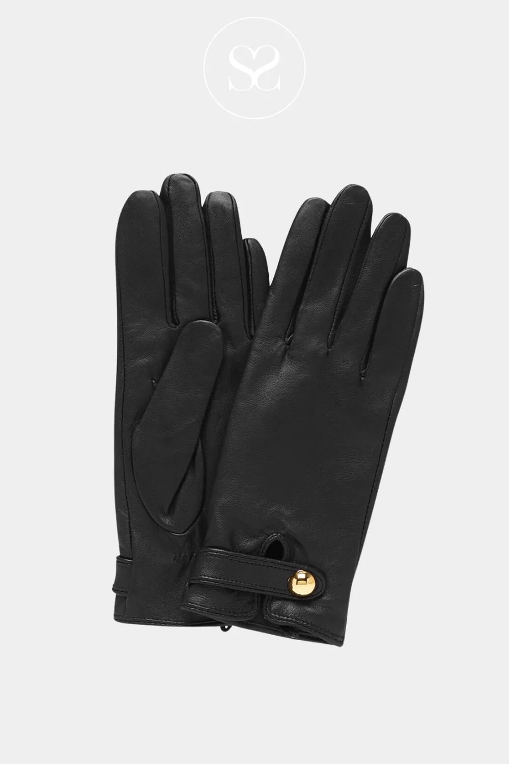 DEPECHE 16004 BLACK LEATHER GLOVES WITH STRAP