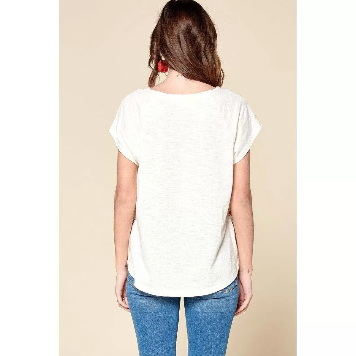 Ditsy Floral Border Printed Loose-fit Tee