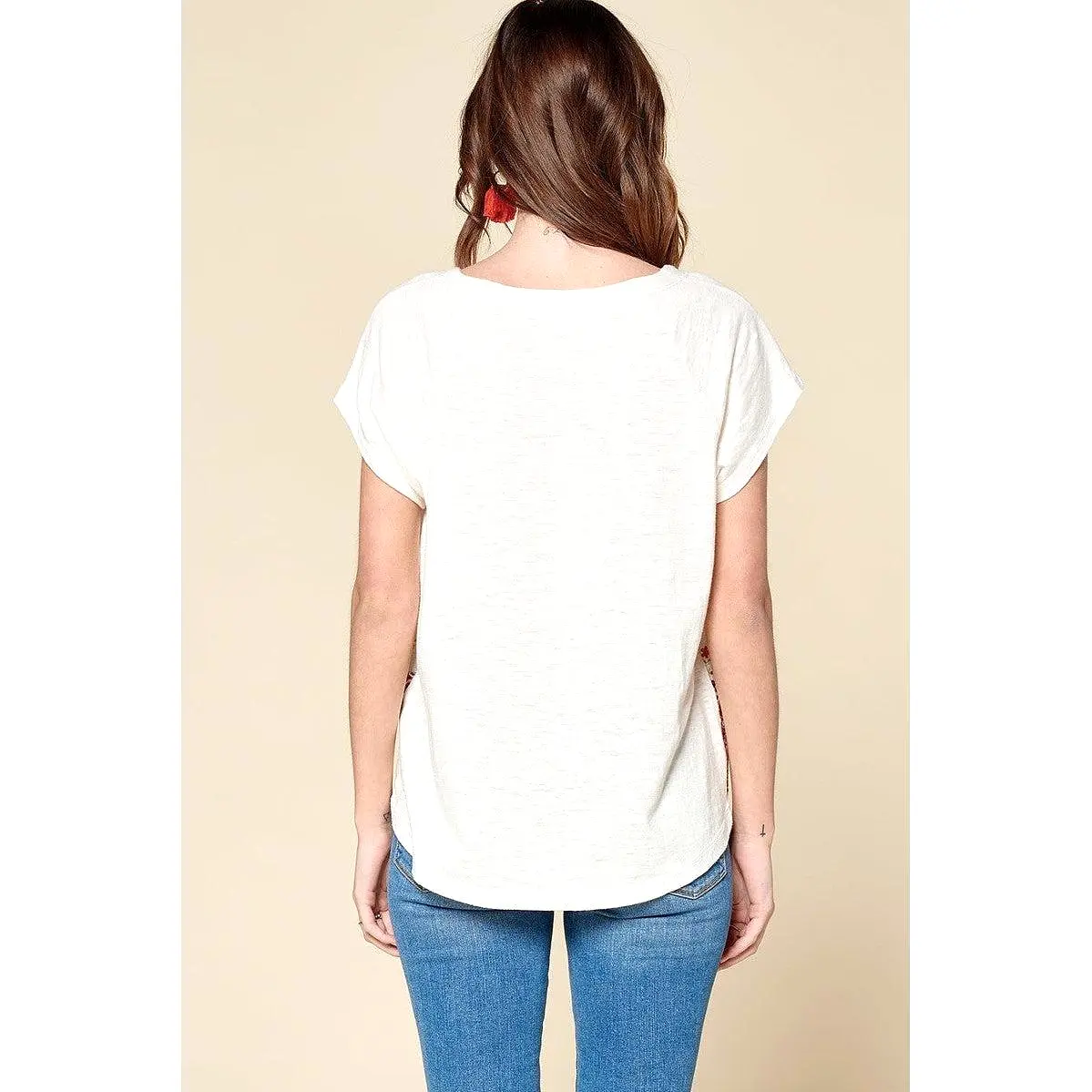 Ditsy Floral Border Printed Loose-fit Tee