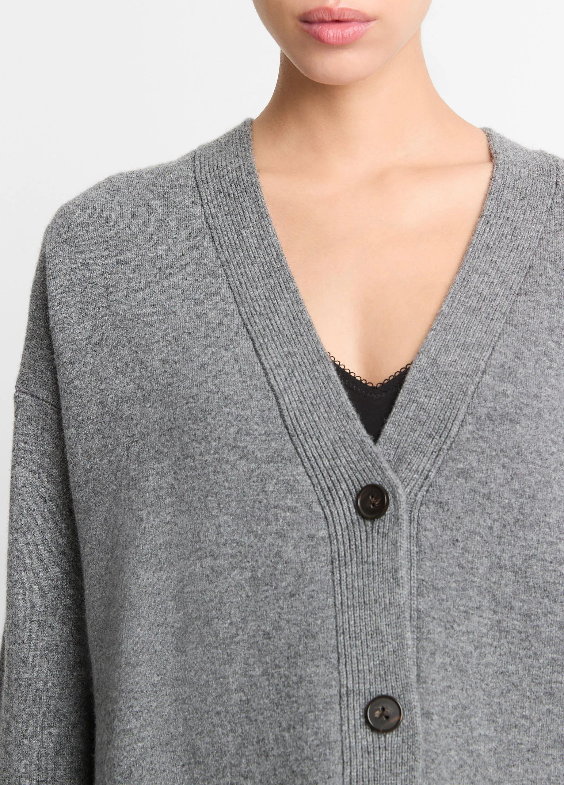 Double-Knit Wool-Blend Oversized Cardigan