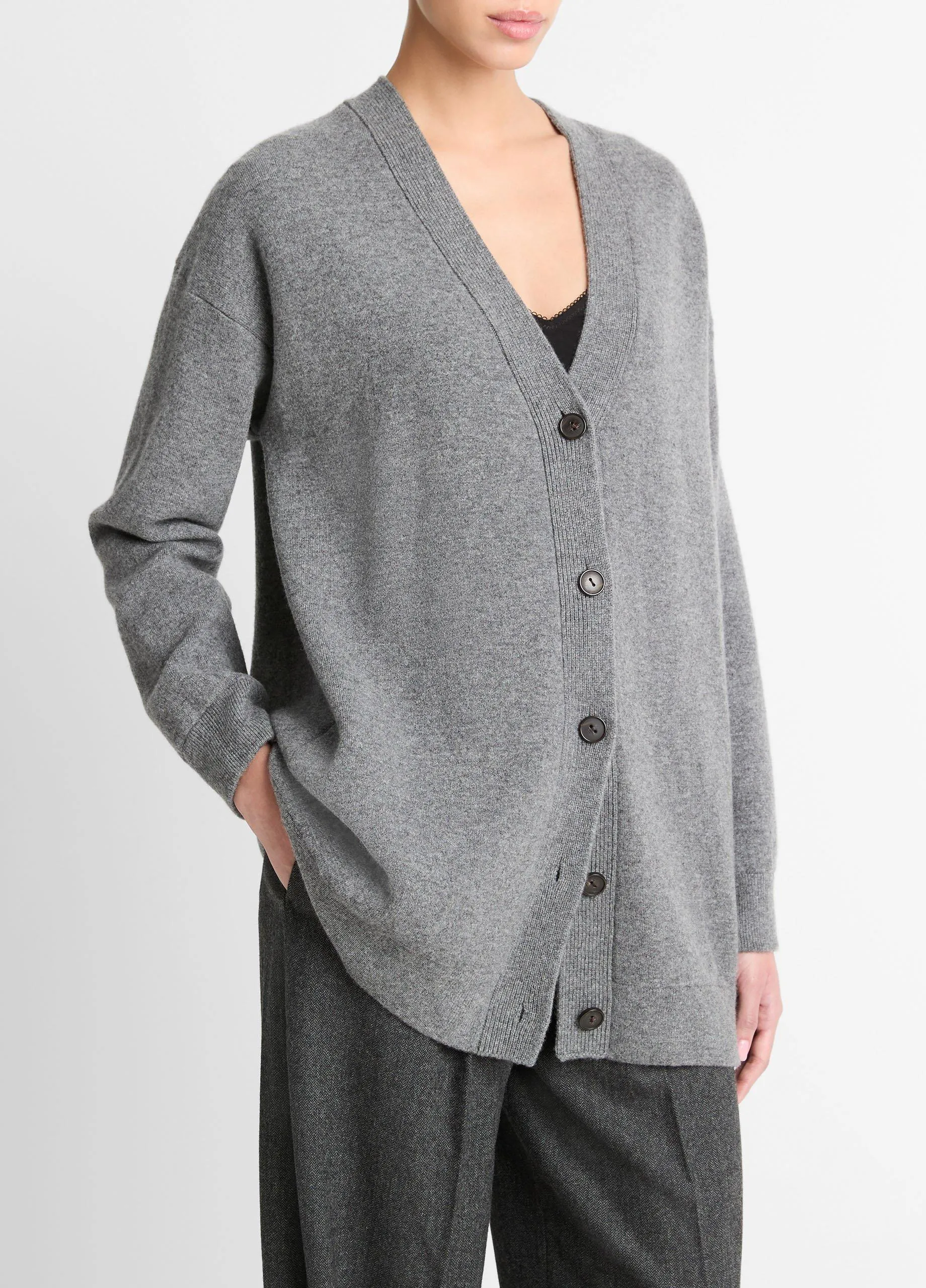 Double-Knit Wool-Blend Oversized Cardigan