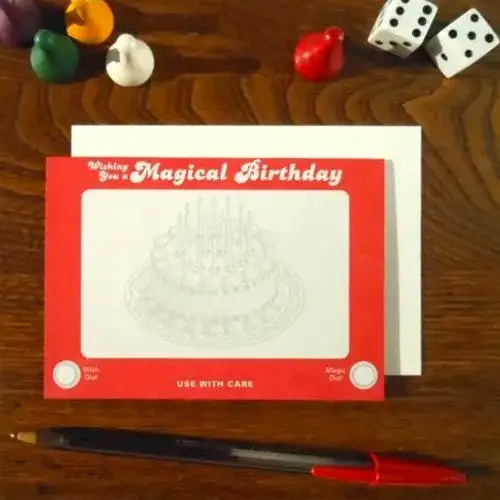 Etch A Sketch Birthday Greeting Card