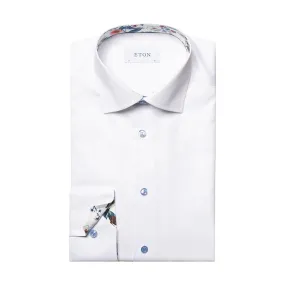 Eton - Slim Fit Floral Trim Shirt in White