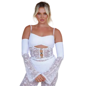 Exquisite Lace Crop and Sleeve Set