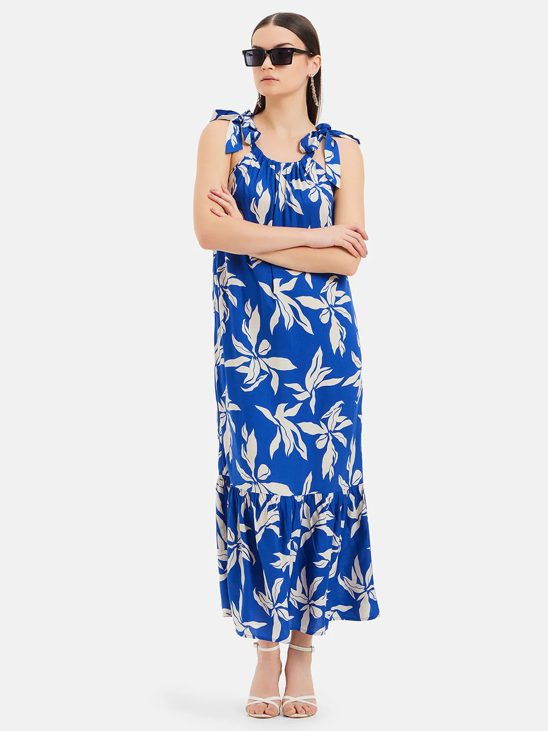 Felicia Floral Halter Neck Maxi Dress