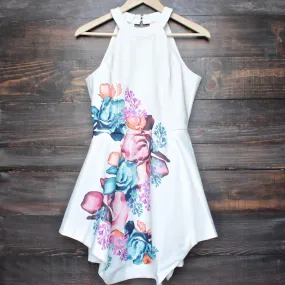 Final Sale - Floral Fit and Flare Open Back Dress