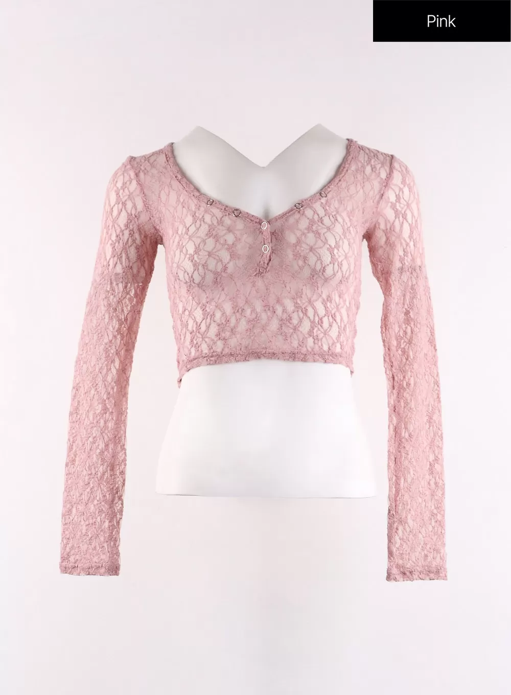 Floral Lace Button Crop Top CF405