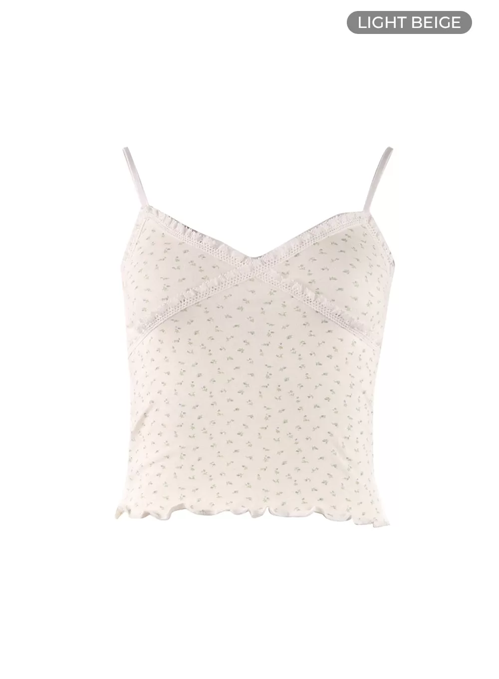 Floral Lace-Trimmed Camisole Top OF422