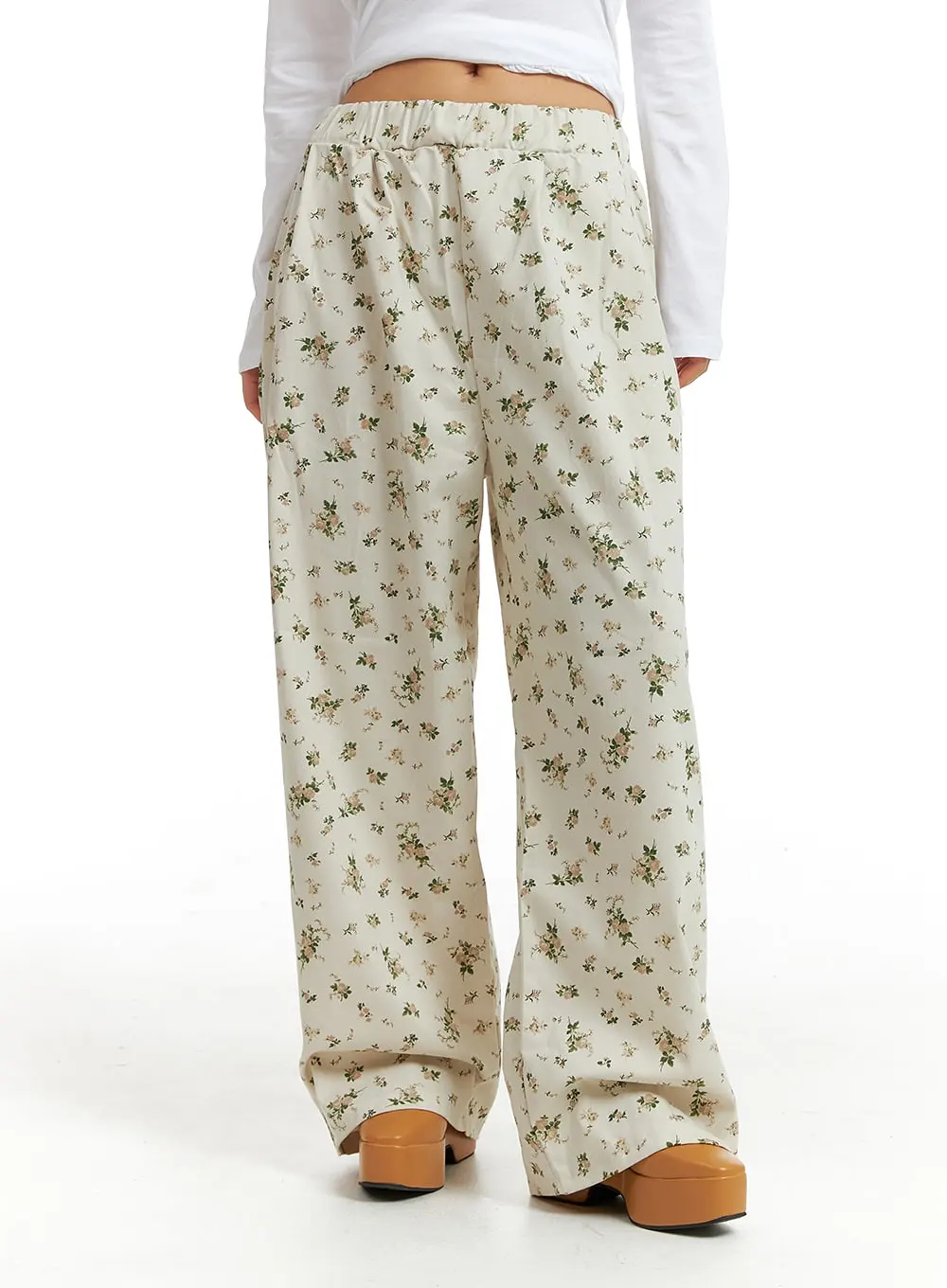 Floral Wide Leg Pants IM404