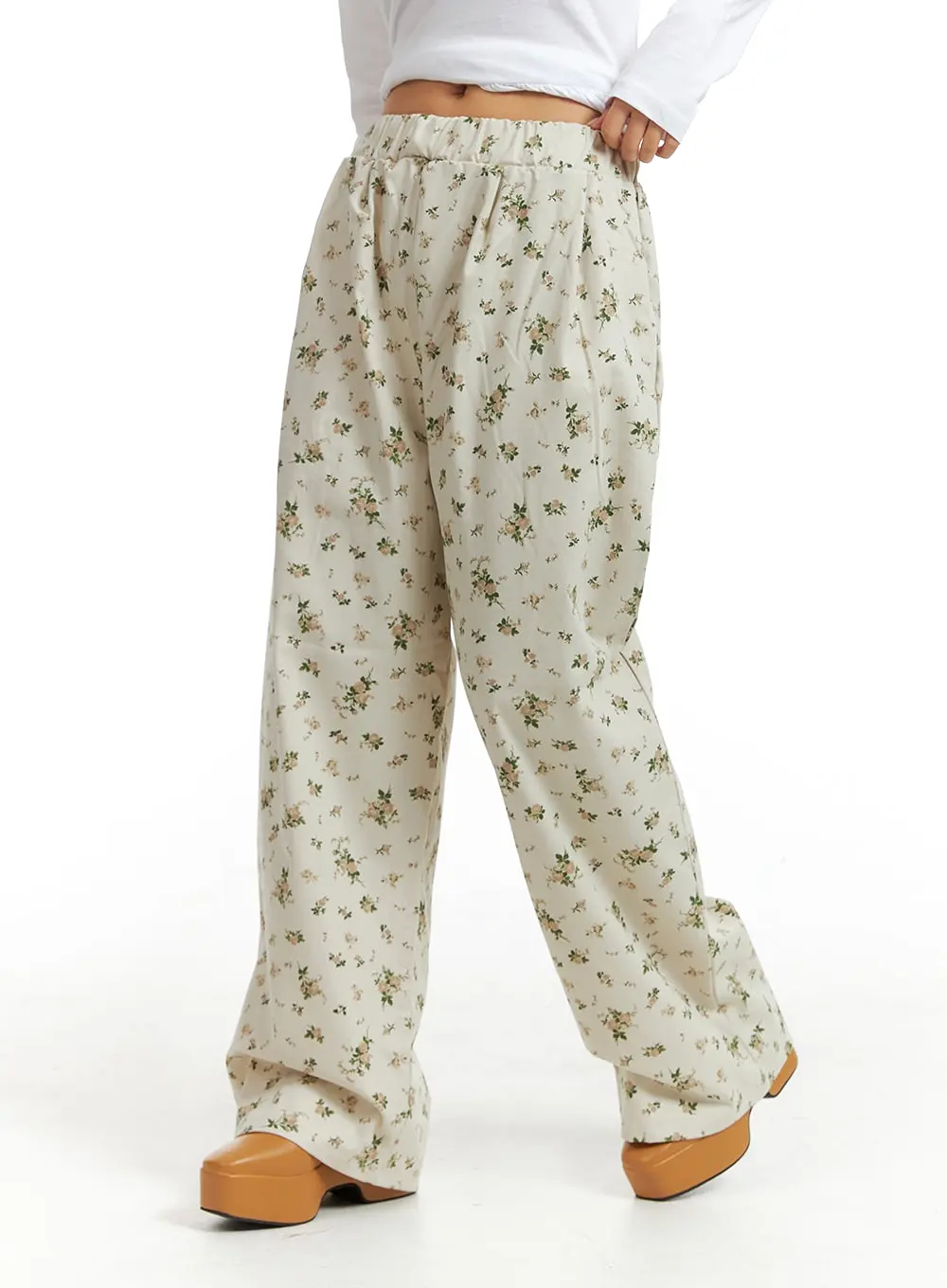 Floral Wide Leg Pants IM404