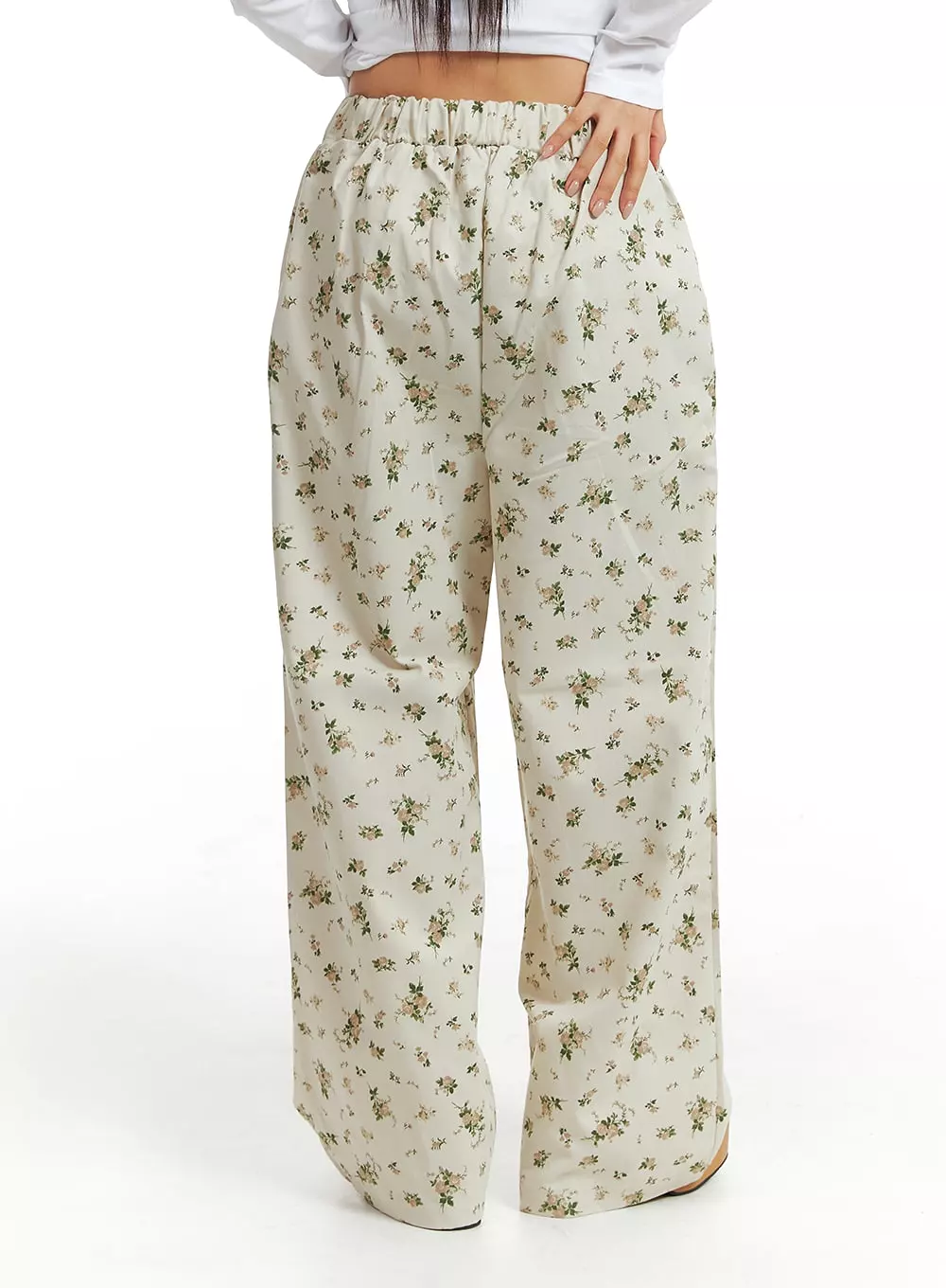 Floral Wide Leg Pants IM404