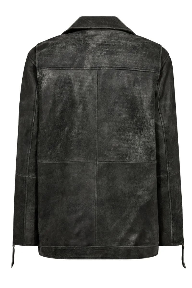 Floyd Leather Biker Jacket 30201 | Mid Grey | Jakke fra Co'couture