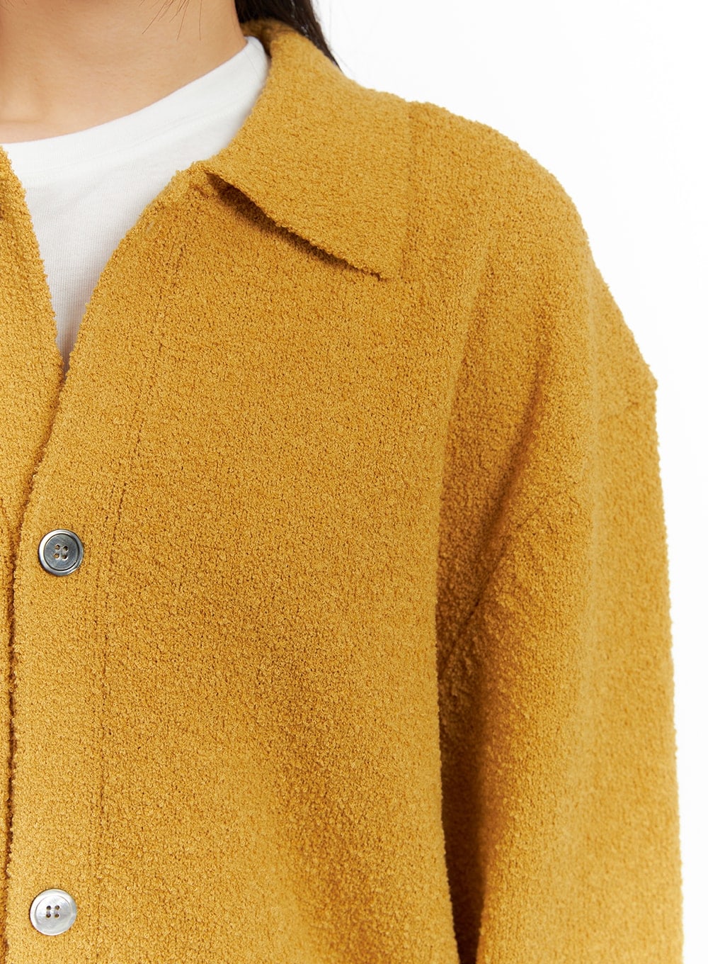 Fuzzy Button-Up Unisex Cardigan CM408