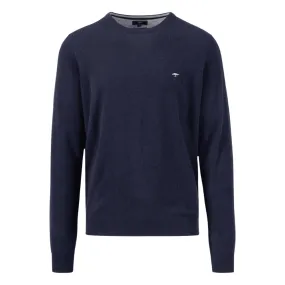 Fynch-Hatton Navy Crew Neck Jumper | Menswear Online