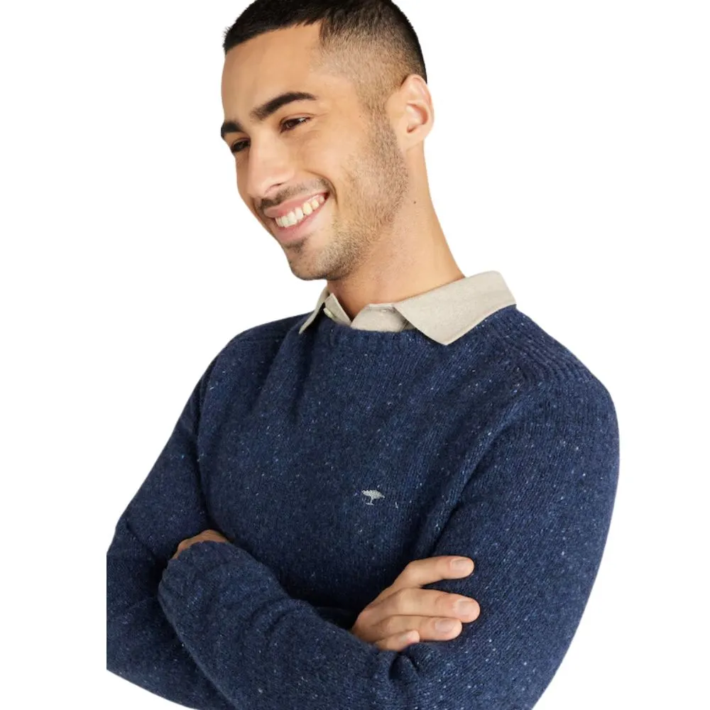 Fynch-Hatton Navy Wool Jumper | Menswear Online