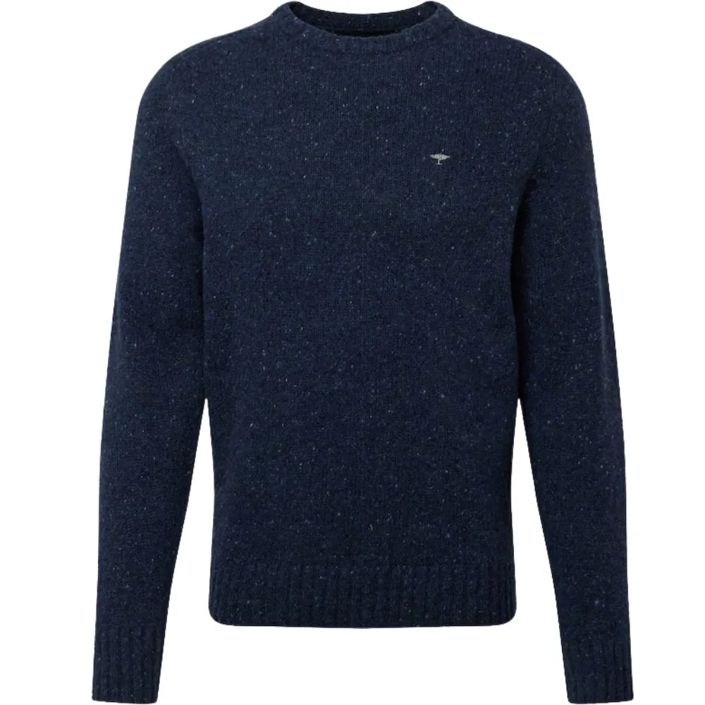 Fynch-Hatton Navy Wool Jumper | Menswear Online