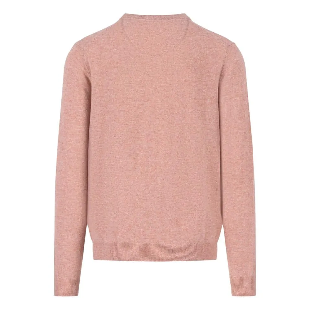 FYNCH-HATTON PALE BERRY CREW NECK JUMPER | Menswear Online