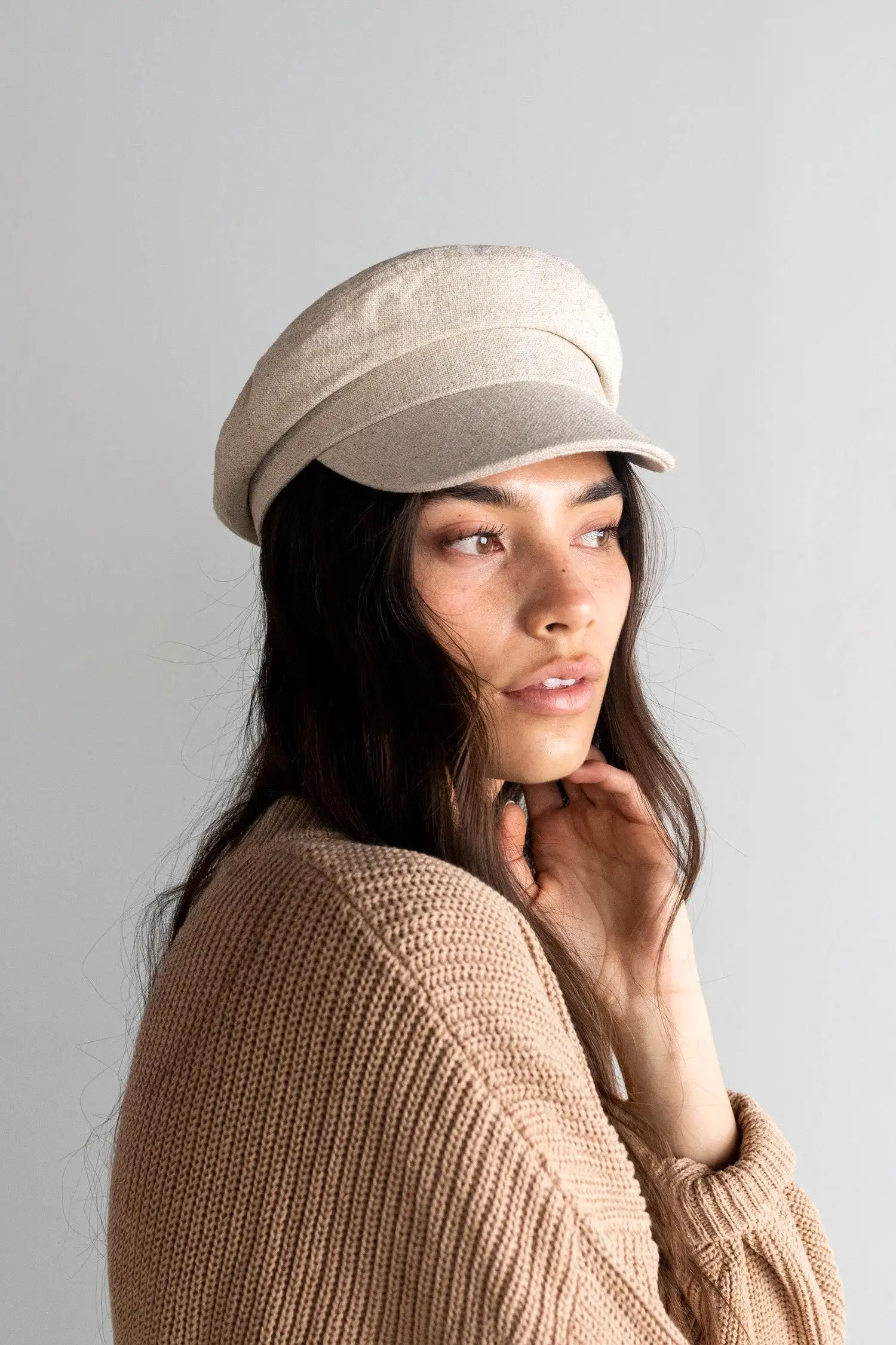 GIGI PIP Linen Newsboy Cap