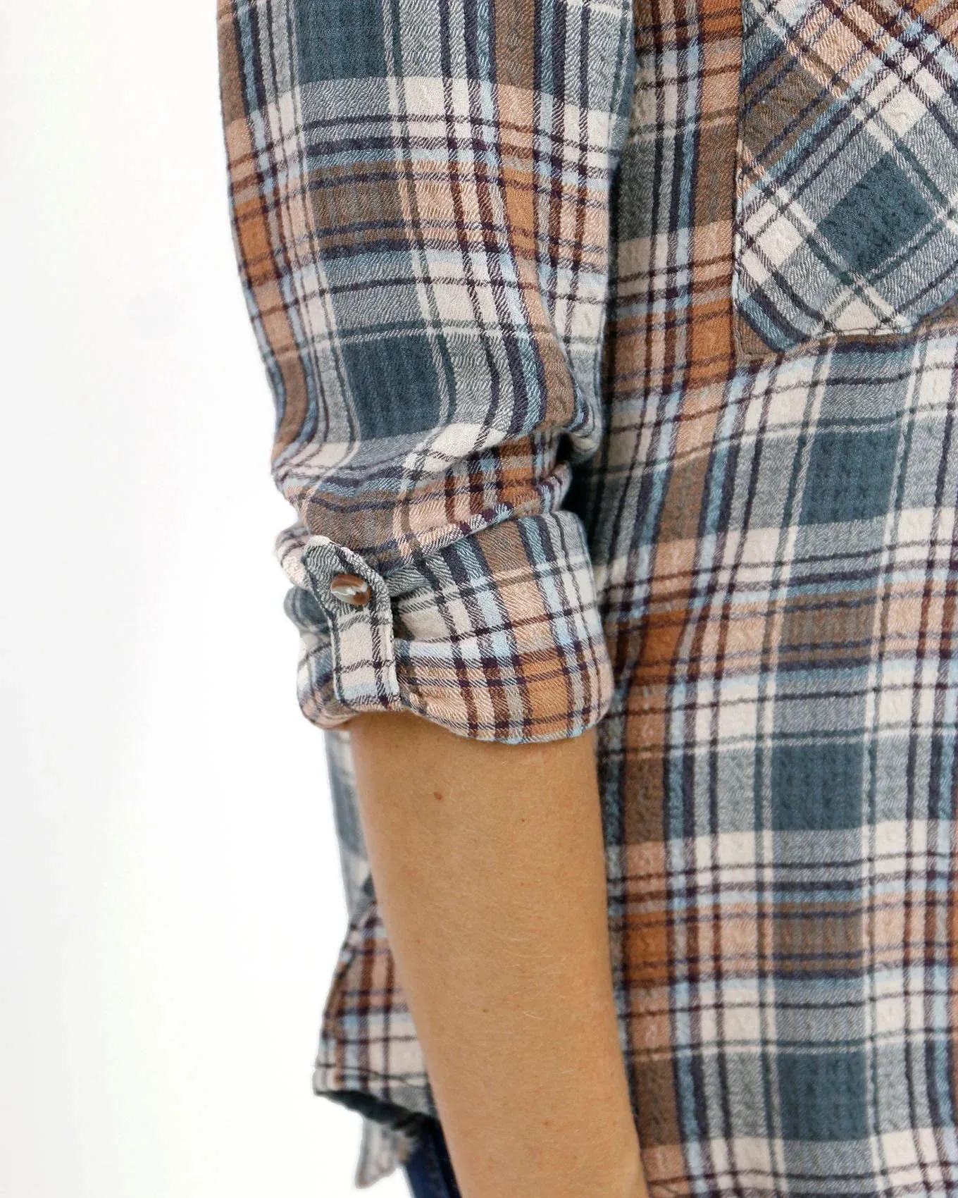 Grace and Lace Favourite Button Up Plaid - Copper Sage