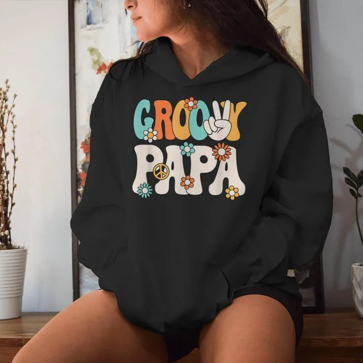 Groovy Papa Dad Retro Hippie 60S 70S Party Outfit Men Women Hoodie