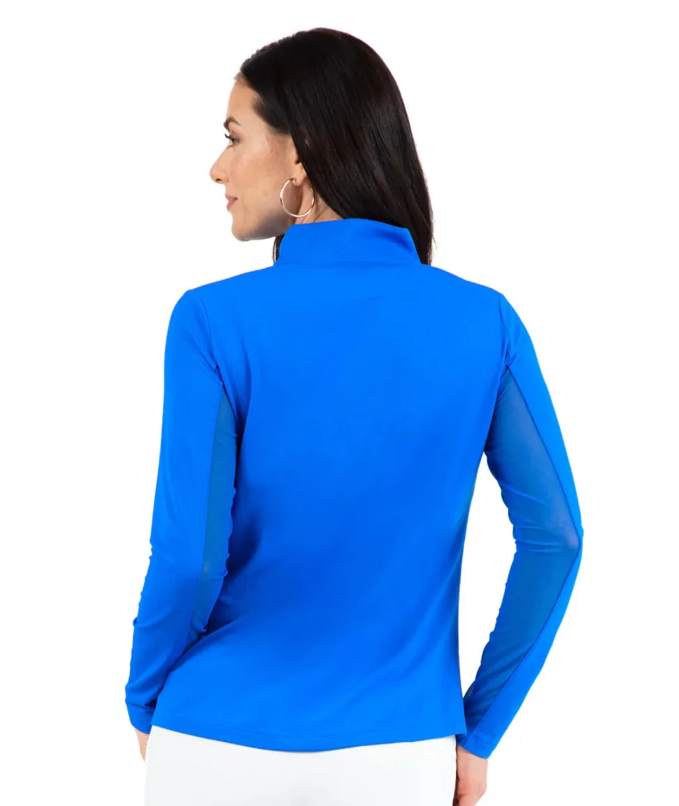 IBKUL Mock Long Sleeve Blue